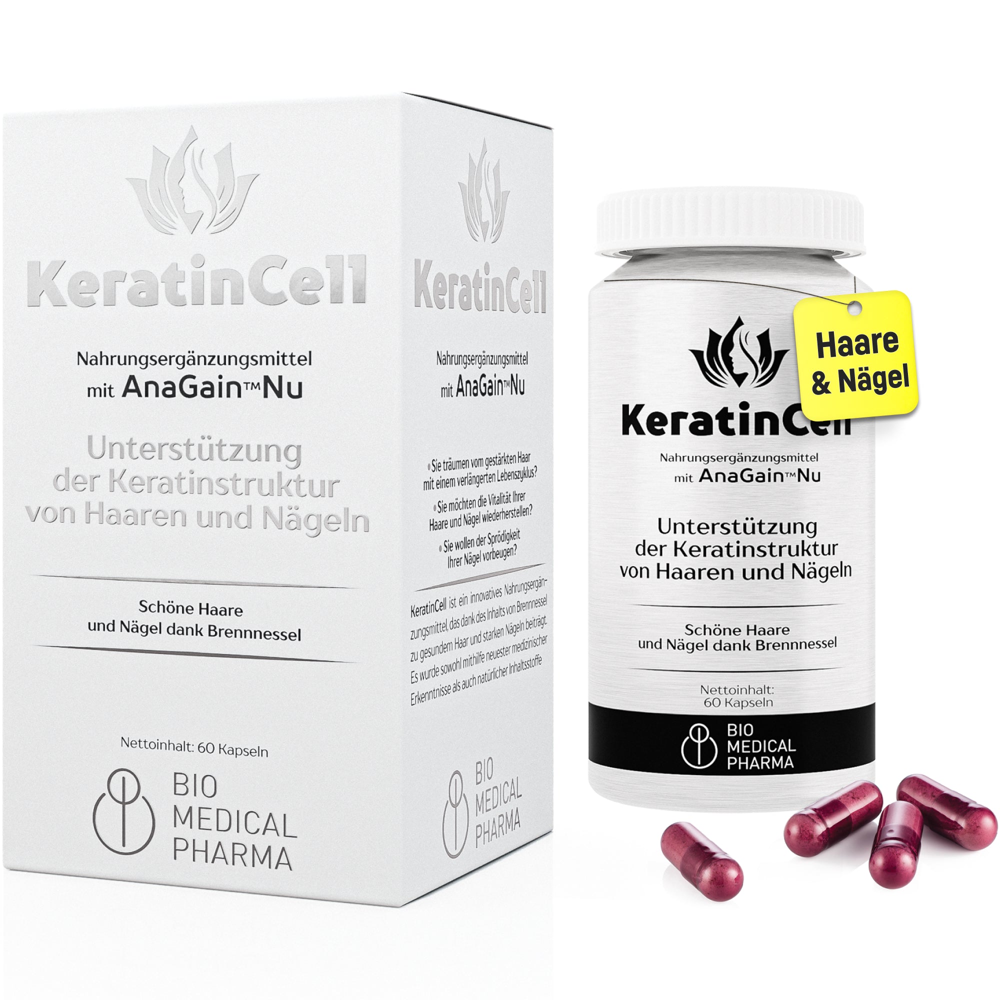 Bio Medical Pharma Hair Vitamins with Biotin, MSM & AnaGain – KeratinCell