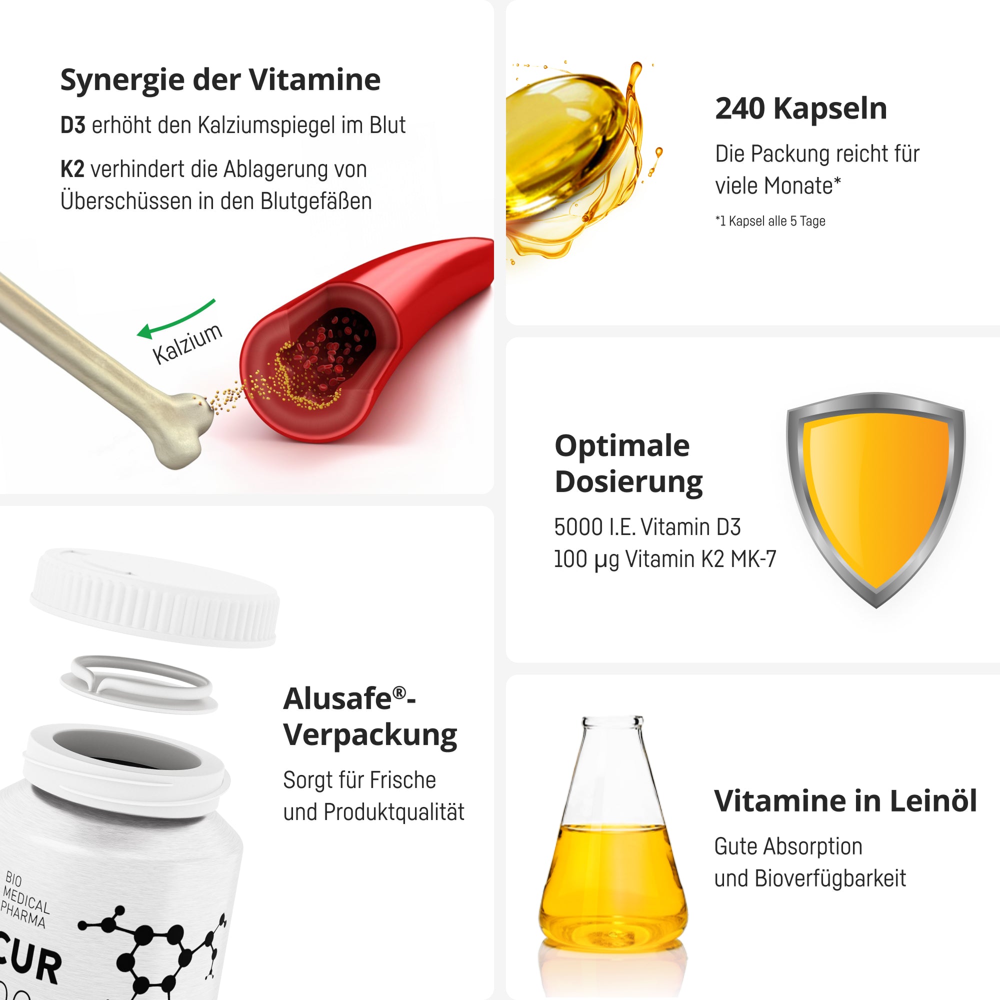 Bio Medical Pharma Vitamin D3 K2 MK-7 – Immune & Cardiovascular Health