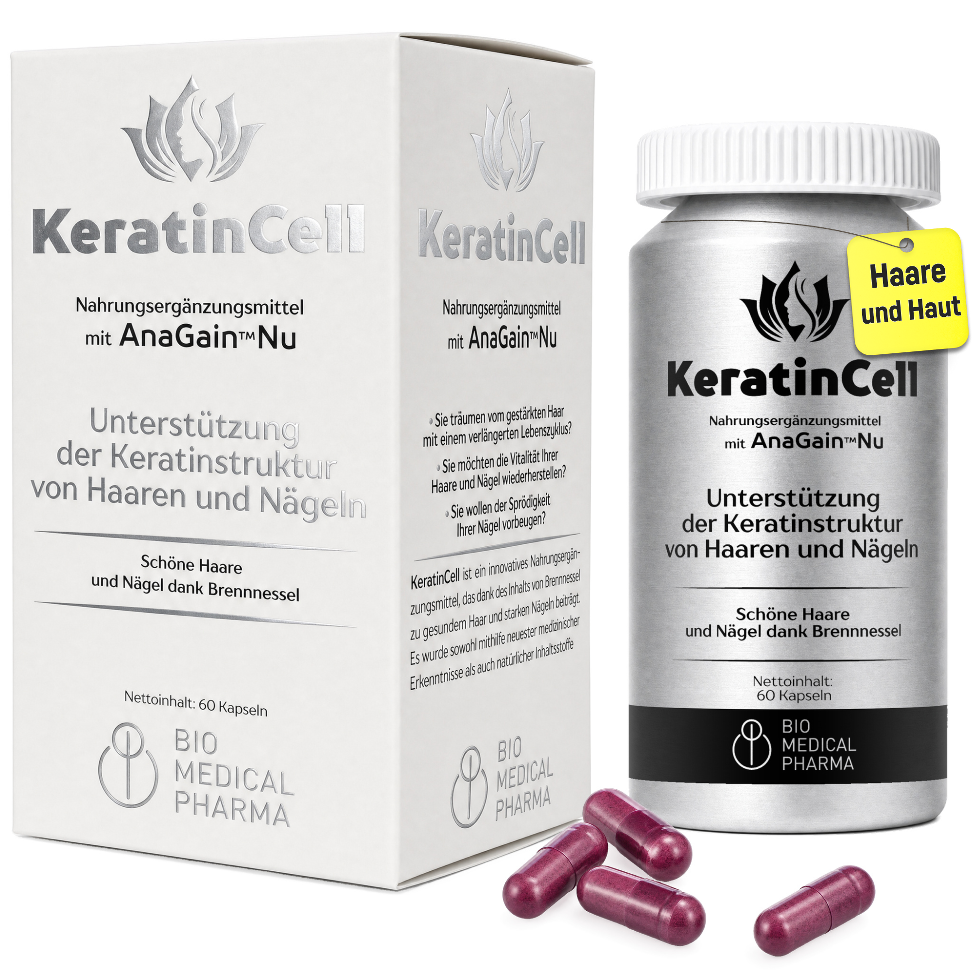 Bio Medical Pharma Hair Vitamins with Biotin, MSM & AnaGain – KeratinCell