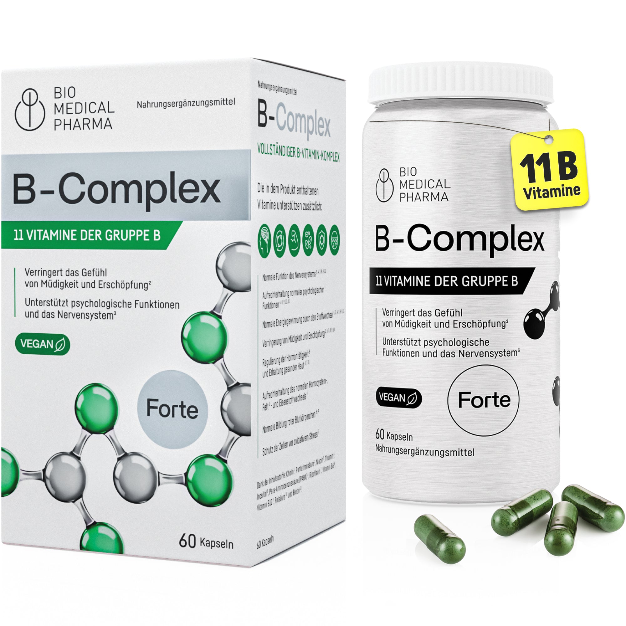 Bio Medical Pharma Vitamin B-Complex Capsules with 11 B-Vitamins
